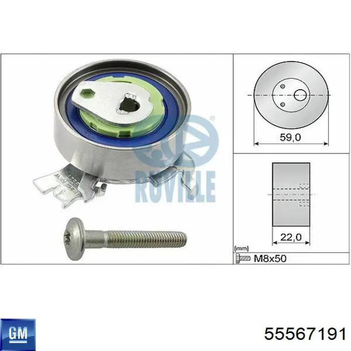 Compre 55567191 General Motors Reguladora de tensão da correia do mecanismo de distribuição de gás