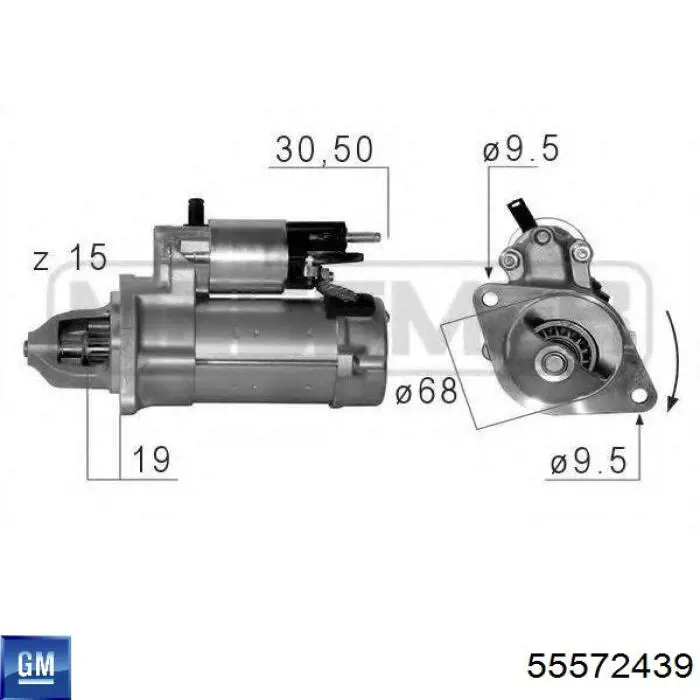 Compre 1202504 Opel Motor de arranco