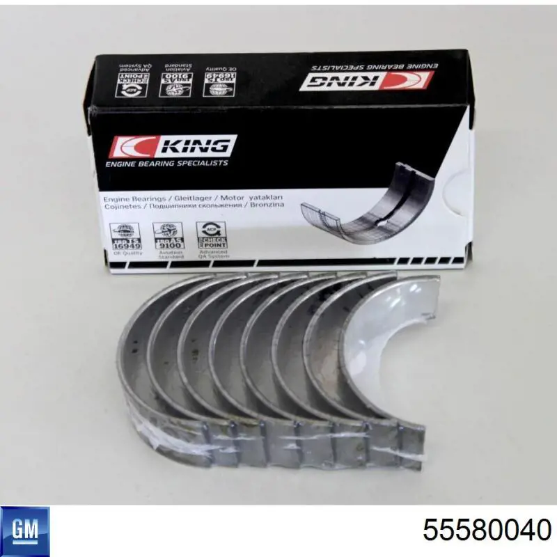 55580040 General Motors Folhas inseridas de cambota de biela, kit, 1ª reparação ( + 0,25)