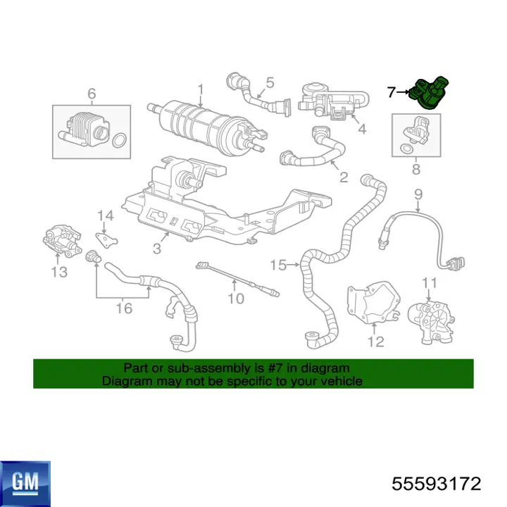 Válvula de ventilação dos gases do tanque de combustível General Motors 55593172 preço, a partir de 42,17 USD