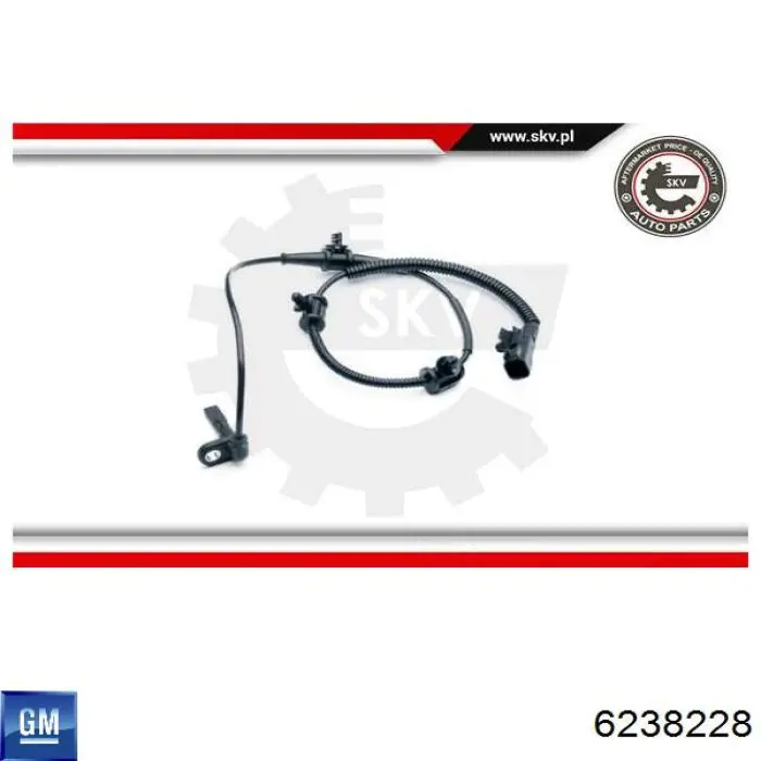 Sensor dianteiro de ABS 6238228 General Motors