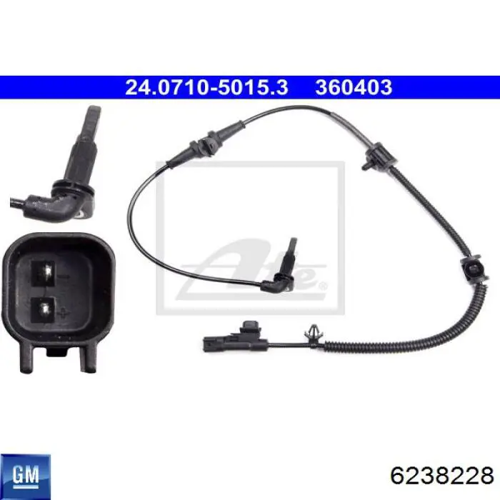 Sensor dianteiro de ABS General Motors 6238228 preço, a partir de 32,89 USD