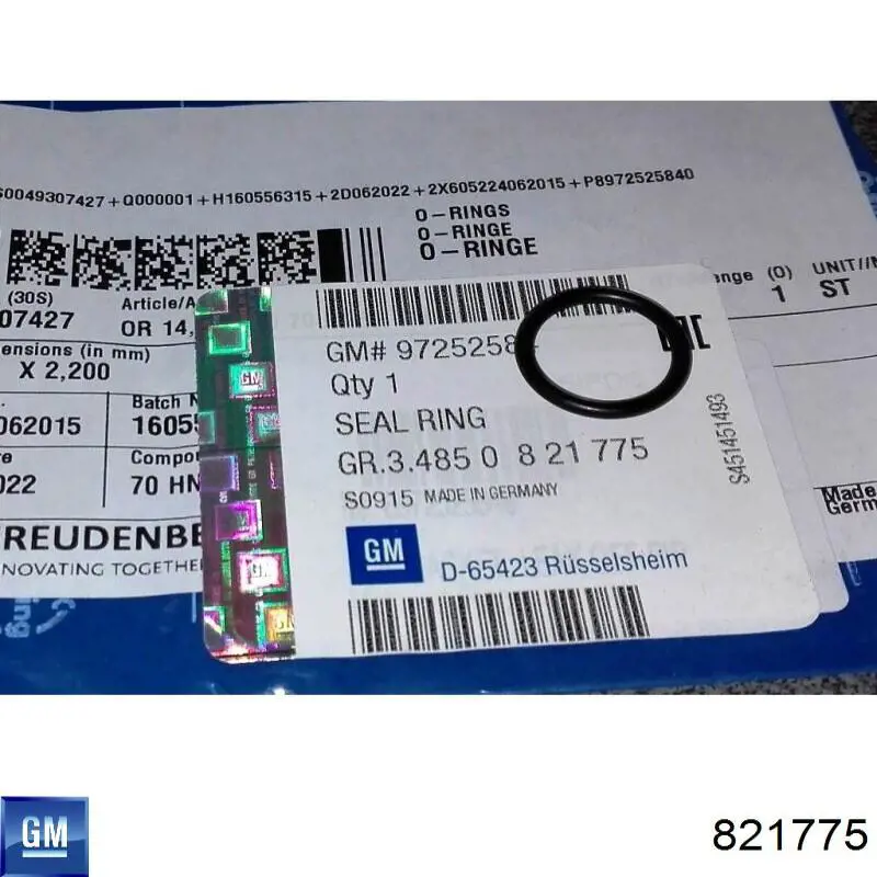 0821775 General Motors Anel (arruela) do injetor de ajuste