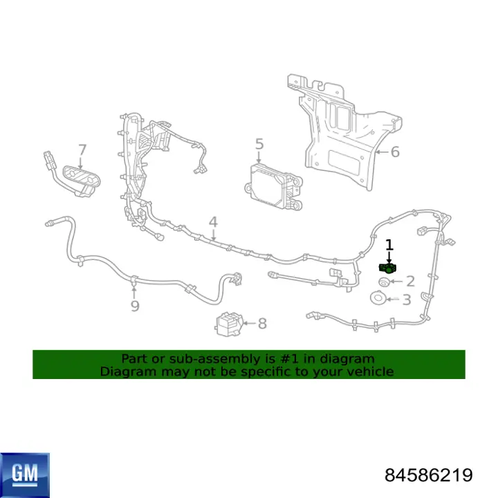 Compre 84586219 General Motors Sensor traseiro de sinalização de estacionamento (sensor de estacionamento)