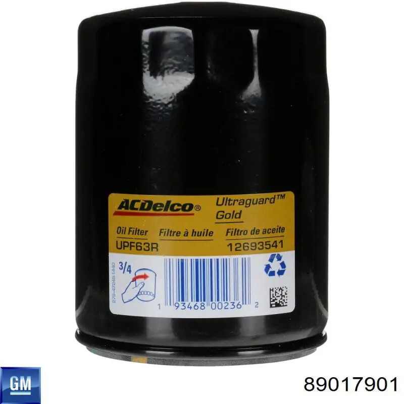 Filtro de óleo General Motors 89017901 preço, a partir de 6,49 USD