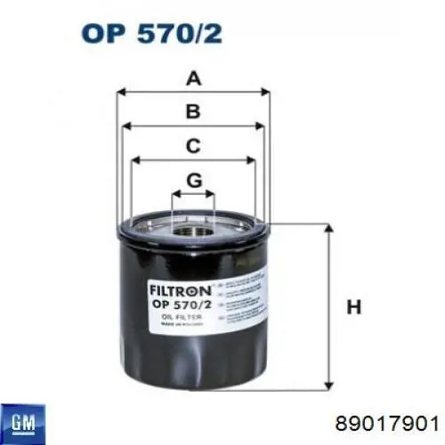 Compre 89017901 General Motors Filtro de óleo