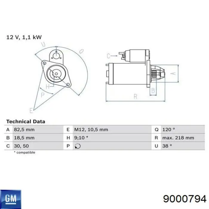 Motor de arranco General Motors 9000794 preço, a partir de 61,29 USD