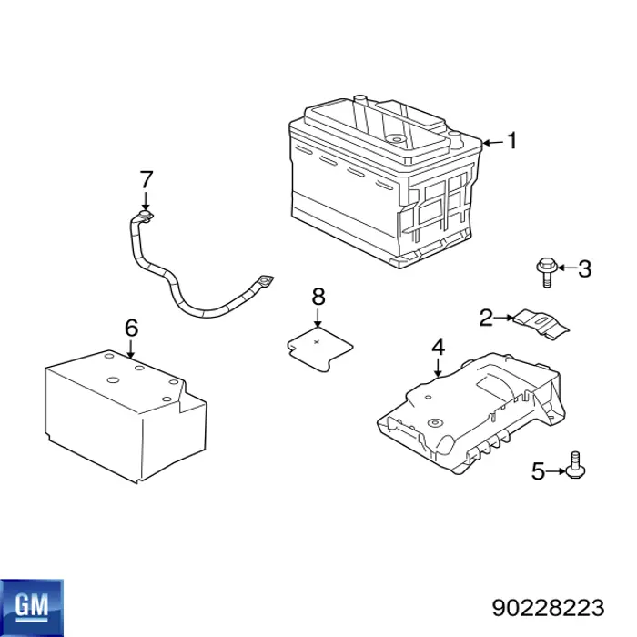 Fixação (suporte) de bateria recarregável General Motors 90228223 preço, a partir de 10,97 USD