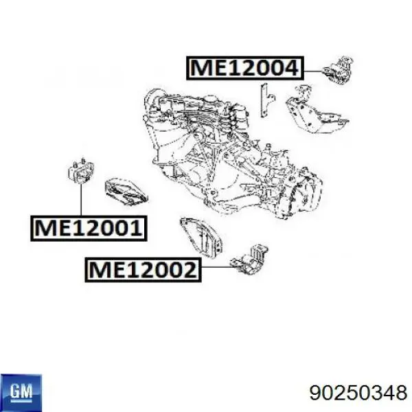 Compre 90250348 General Motors Coxim (suporte) direito de motor