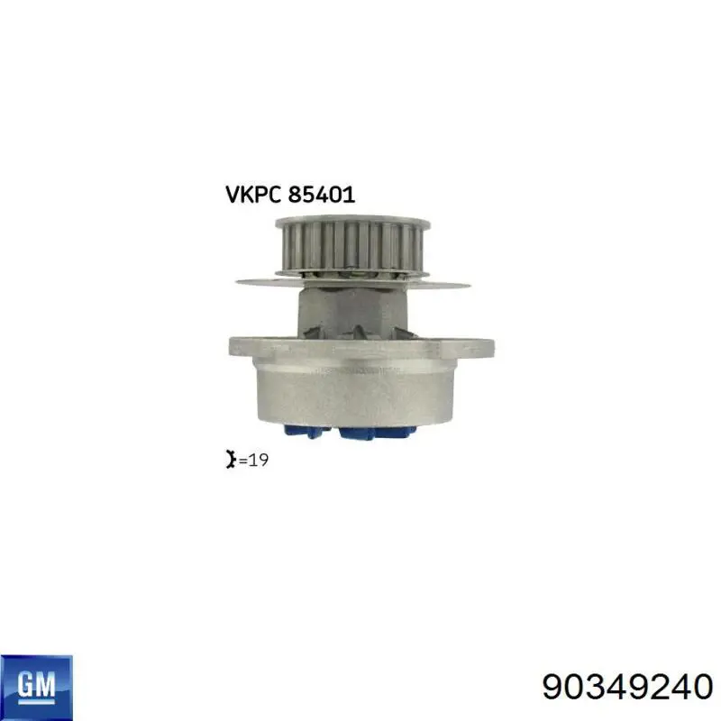Bomba de água (bomba) de esfriamento 90349240 General Motors