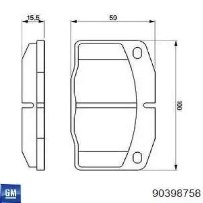 90398758 General Motors Sapatas do freio dianteiras de disco
