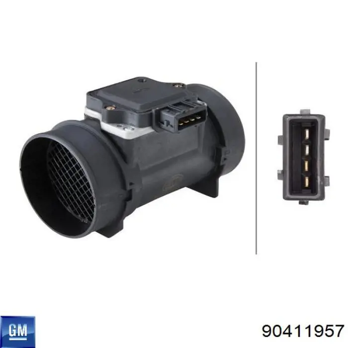 90411957 General Motors Sensor de fluxo (consumo) de ar, medidor de consumo M.A.F. - (Mass Airflow)