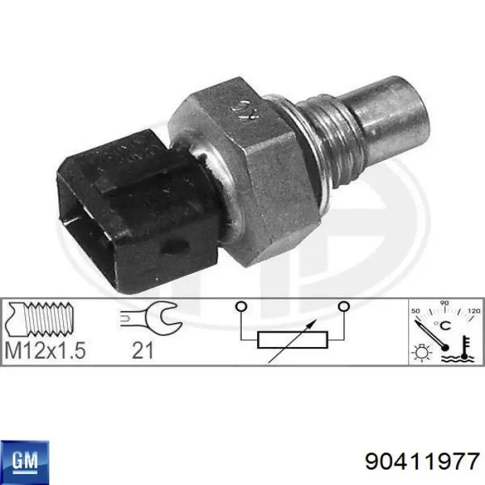 90411977 General Motors Sensor de temperatura do fluido de esfriamento