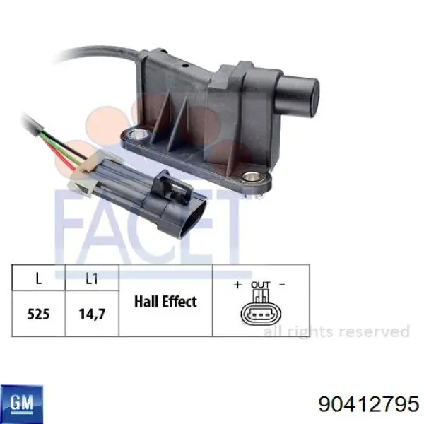 Sensor de posição da árvore distribuidora 90412795 General Motors