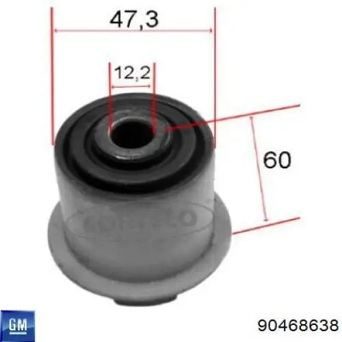 Bloco silencioso dianteiro do braço oscilante inferior General Motors 90468638 preço, a partir de 6,72 USD