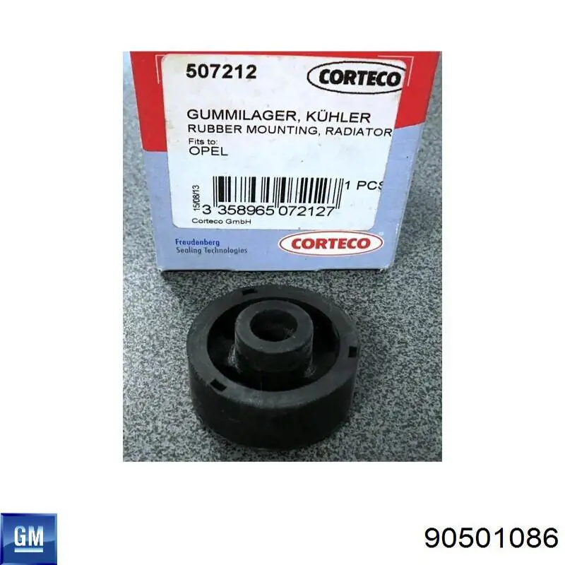 90501086 General Motors Coxim superior de fixação do radiador