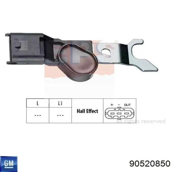 90520850 General Motors Sensor de posição da árvore distribuidora