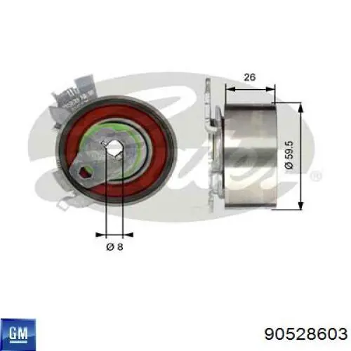 Rolo de reguladora de tensão da correia do mecanismo de distribuição de gás General Motors 90528603 preço, a partir de 39,90 USD