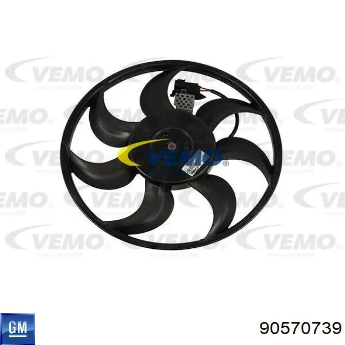 Compre 90570739 General Motors Ventilador elétrico de esfriamento montado (motor + roda de aletas)