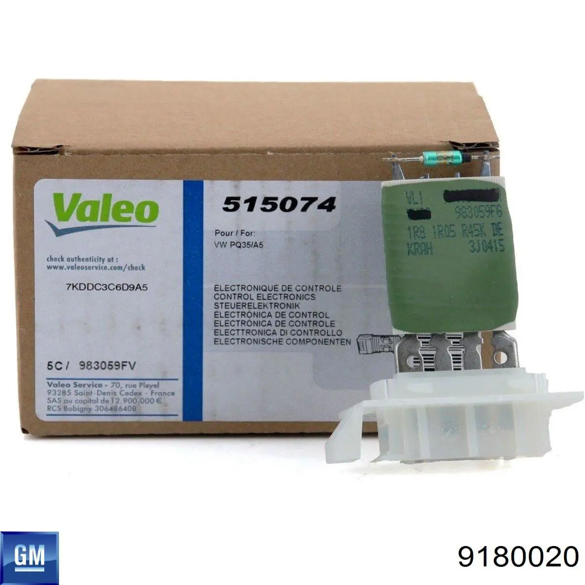 9180020 General Motors Resistor (resistência) de ventilador de forno (de aquecedor de salão)