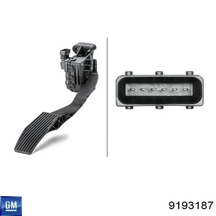 Pedal de gás (de acelerador) 9193187 General Motors
