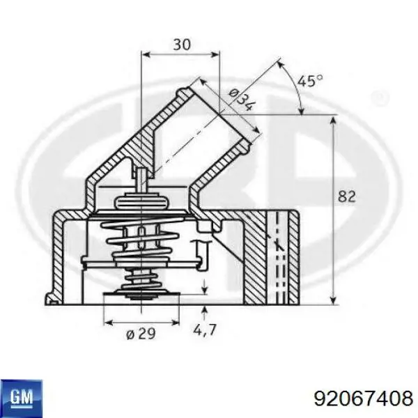 Termostato General Motors 92067408 preço, a partir de 14,21 USD