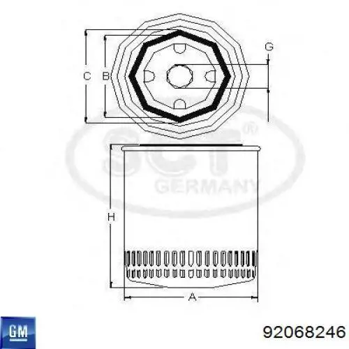 Filtro de óleo General Motors 92068246 preço, a partir de 7,66 USD