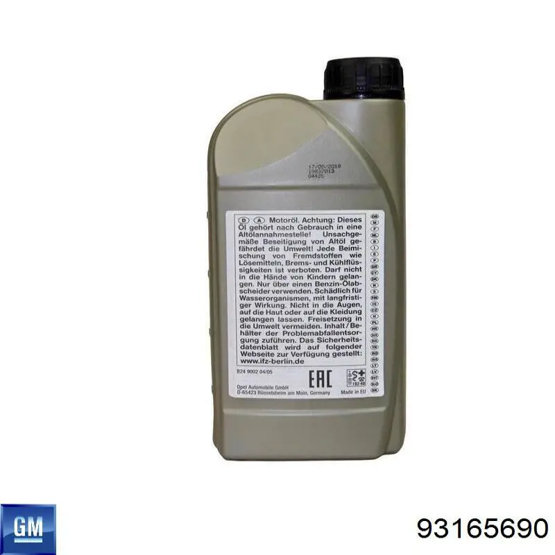 Óleo para motor 93165690 General Motors