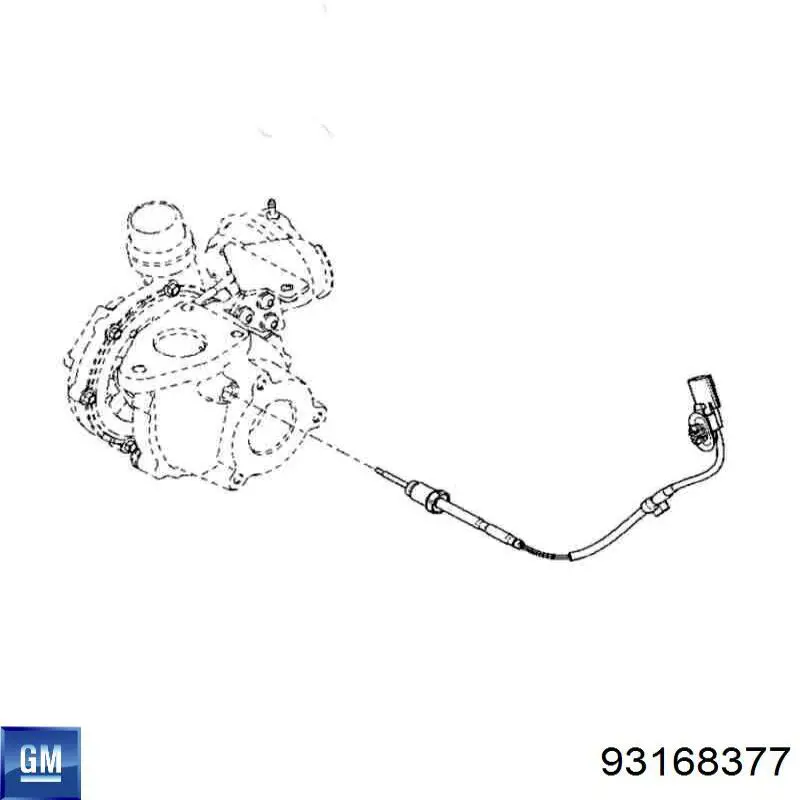 Compre 93168377 Peugeot/Citroen Sensor de temperatura dos gases de escape (GE), antes de turbina