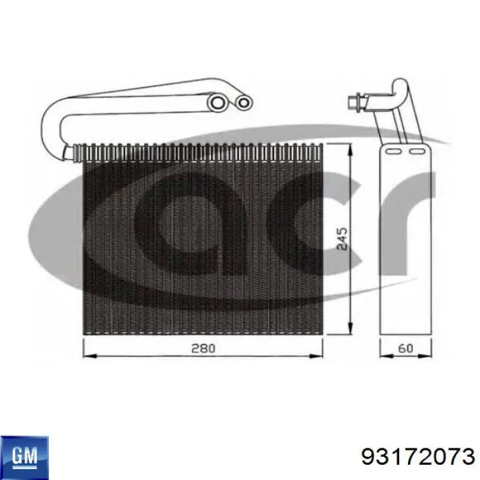 Vaporizador de aparelho de ar condicionado General Motors 93172073 preço, a partir de 59,59 USD
