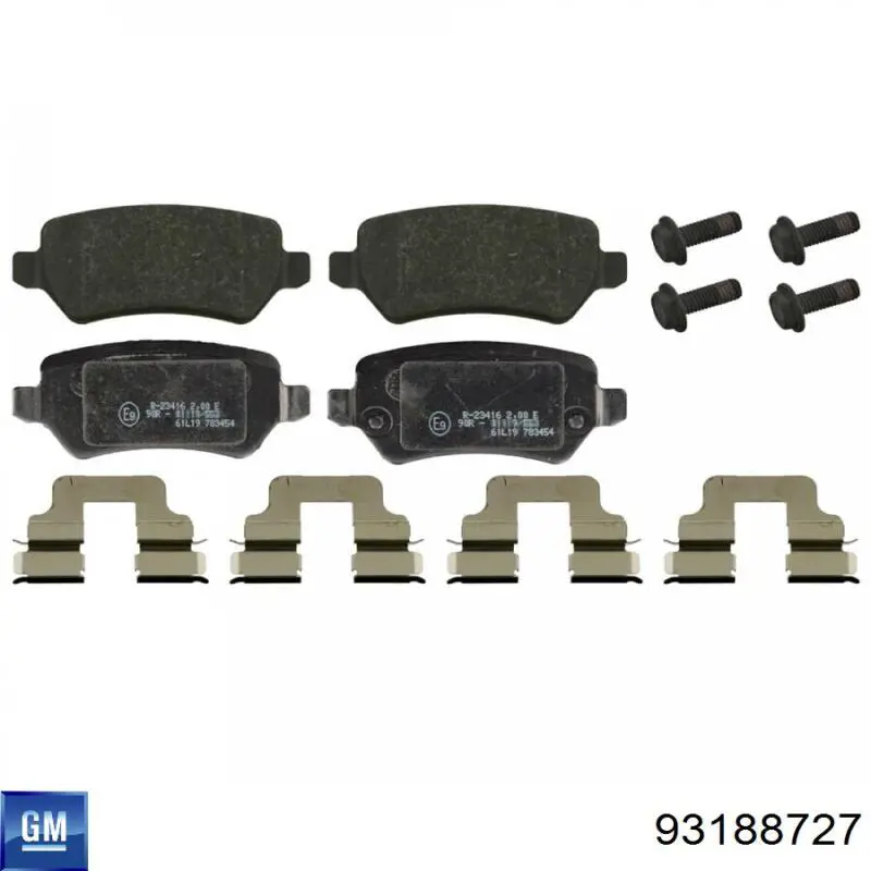 Compre 93188727 General Motors Sapatas do freio traseiras de disco