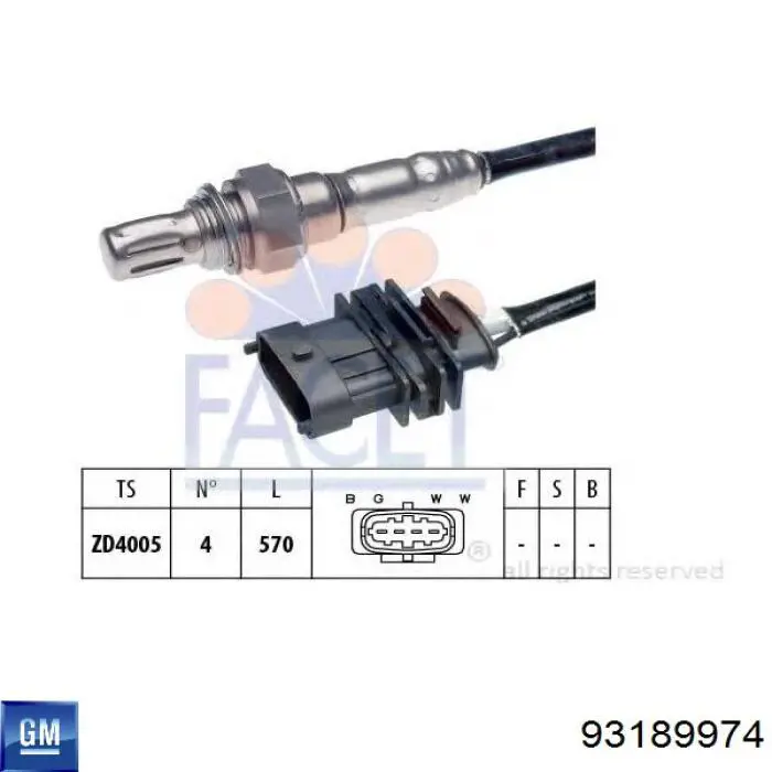 93189974 General Motors Sonda lambda, sensor de oxigênio até o catalisador
