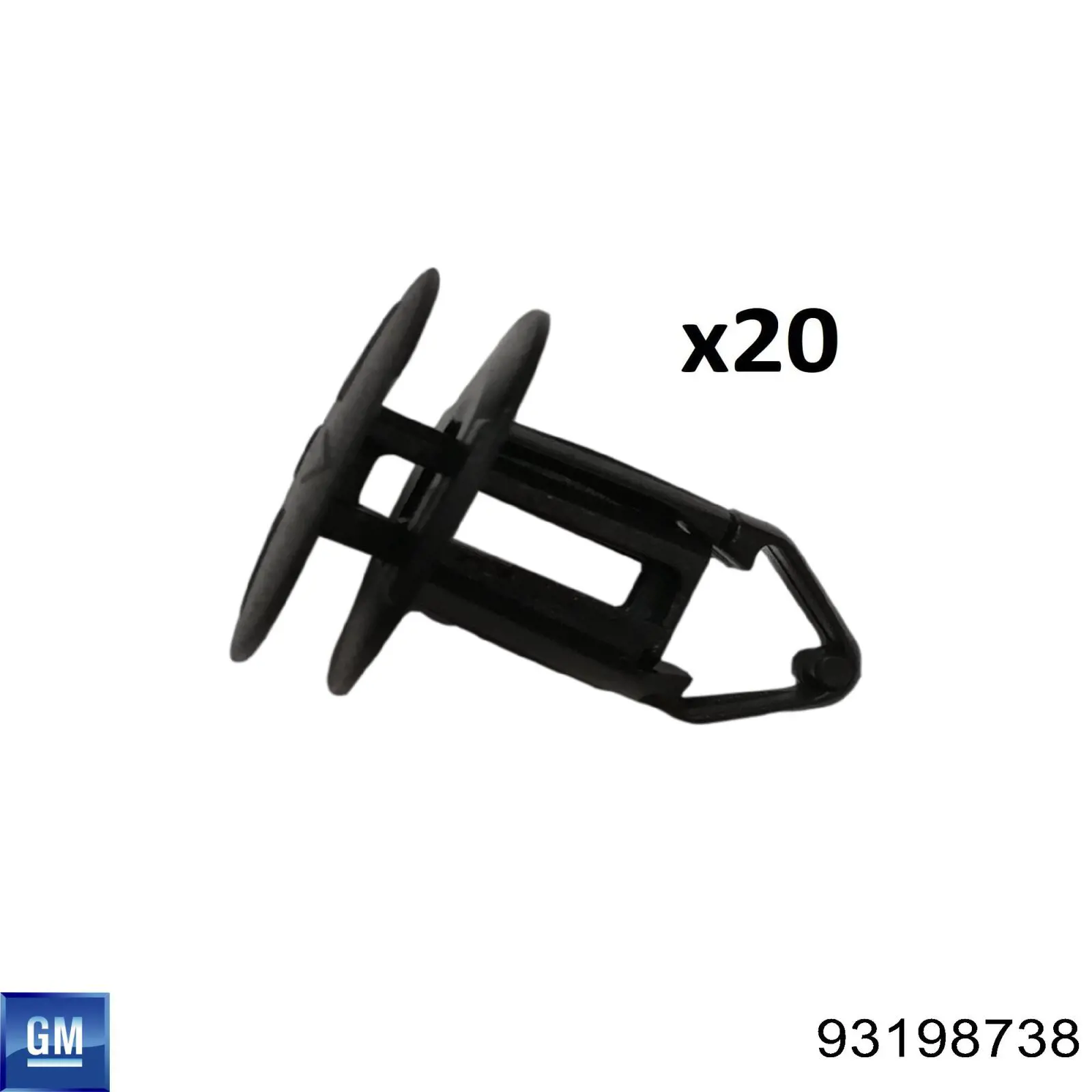 Cápsula (prendedor) de fixação de grelha do radiador de esfriamento 93198738 General Motors