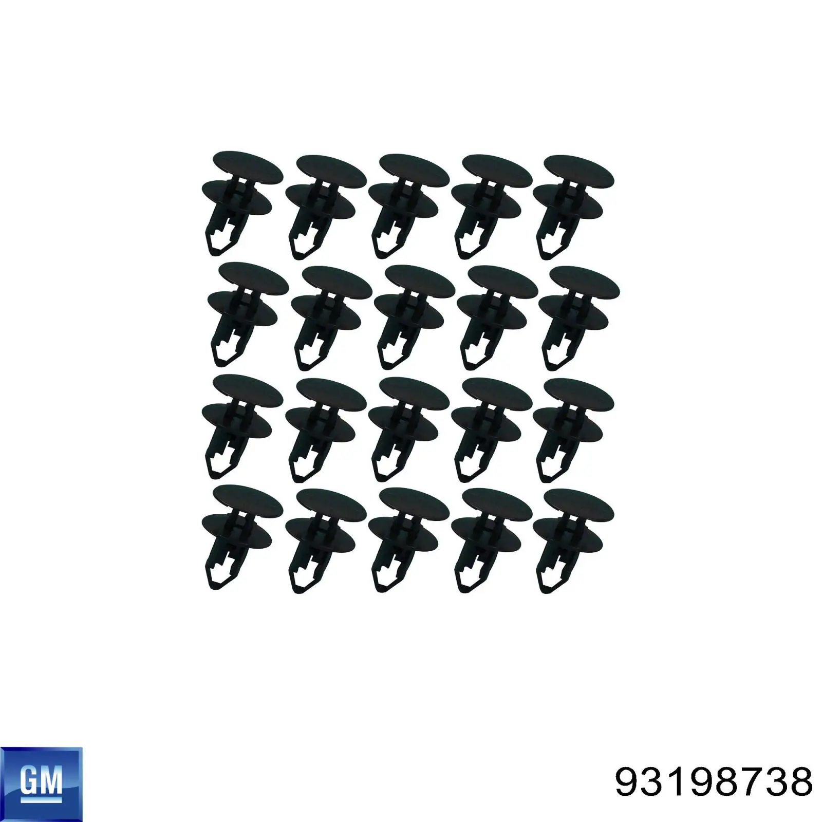 Cápsula (prendedor) de fixação de grelha do radiador de esfriamento General Motors 93198738