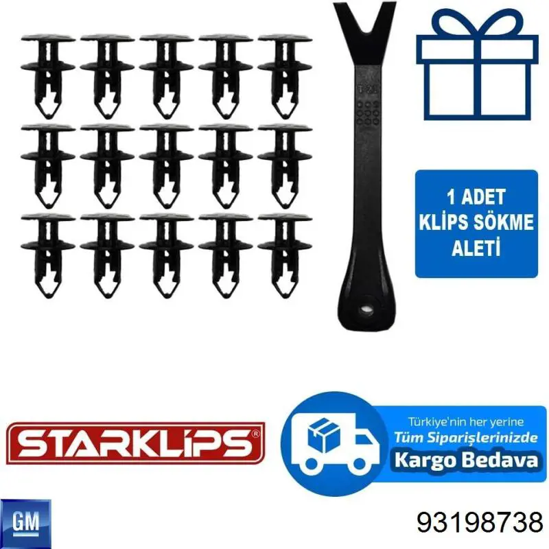 Compre 93198738 General Motors Cápsula (prendedor) de fixação de grelha do radiador de esfriamento