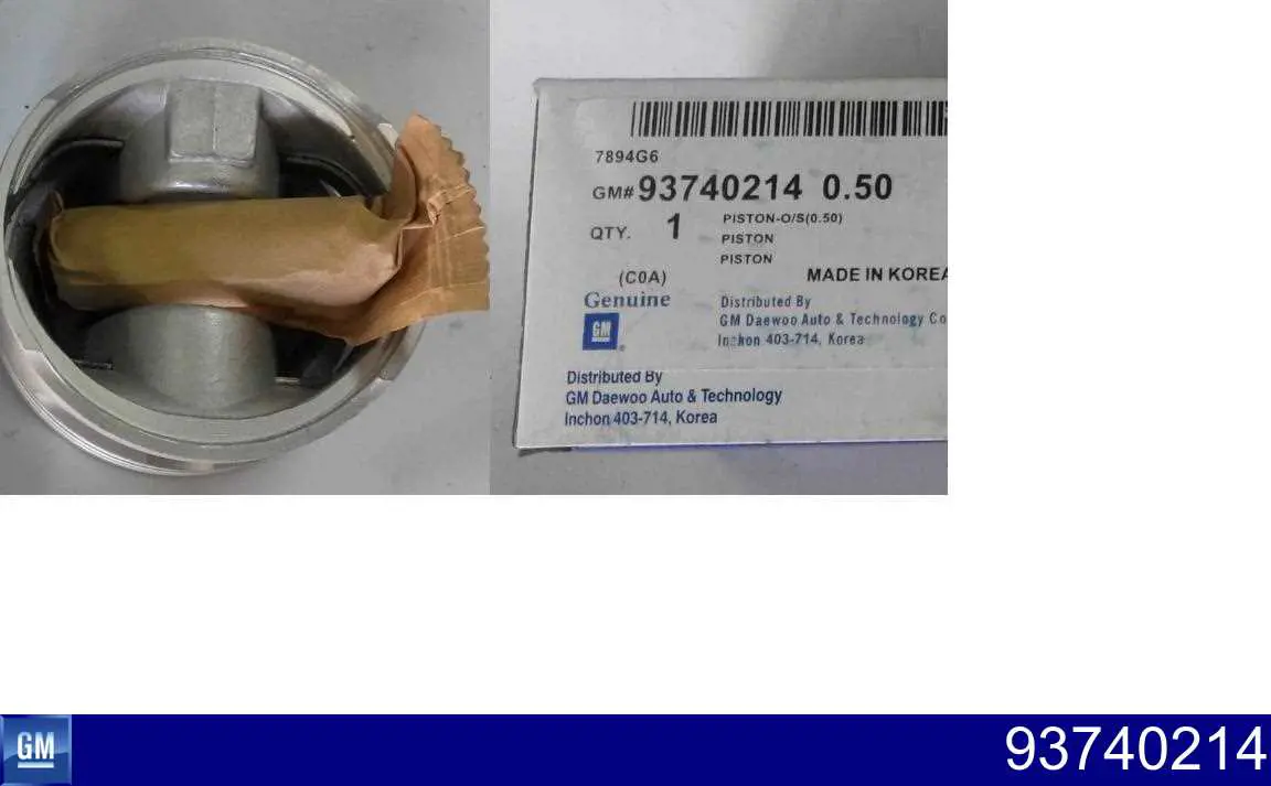 93740214 General Motors Pistão com passador sem anéis, 2ª reparação ( + 0,50)