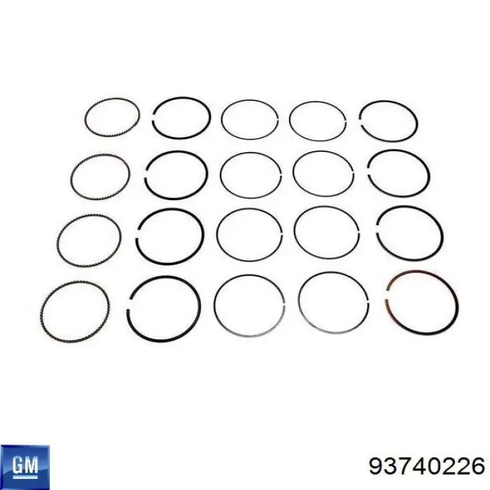 93740226 General Motors Kit de anéis de pistão de motor, 1ª reparação ( + 0,25)