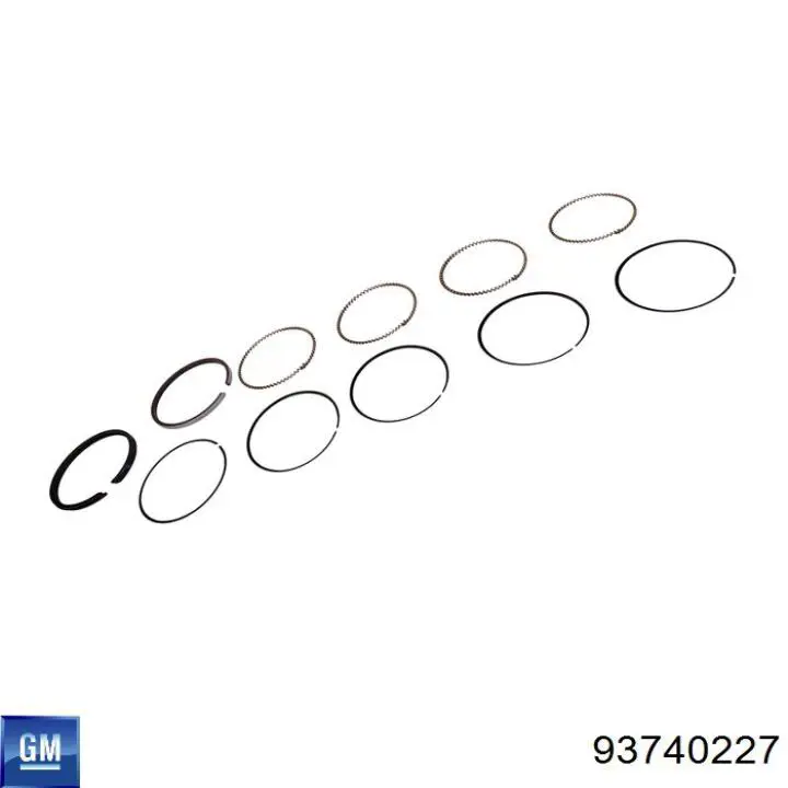 93740227 General Motors Kit de anéis de pistão de motor, 2ª reparação ( + 0,50)
