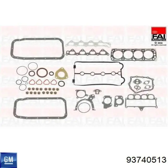 93740513 General Motors Kit de vedantes de motor completo
