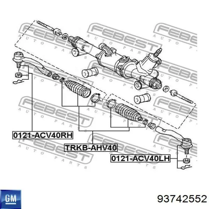 Compre 93742552 General Motors Bota de proteção do mecanismo de direção (de cremalheira)