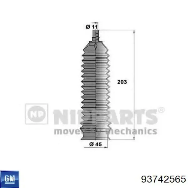 Compre 93742565 General Motors Bota de proteção do mecanismo de direção (de cremalheira)
