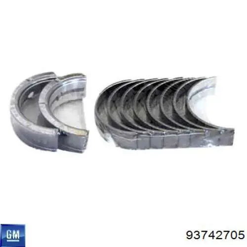 93742286 General Motors Folhas inseridas principais de cambota, kit, padrão (STD)