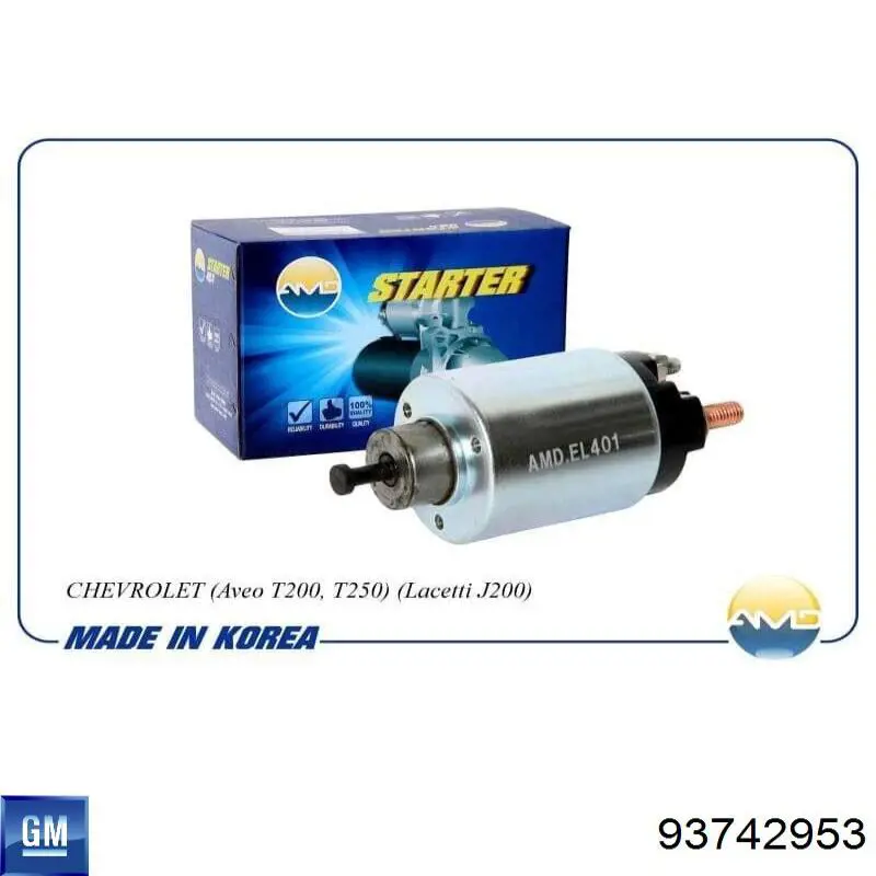 93742953 General Motors Relê retrator do motor de arranco