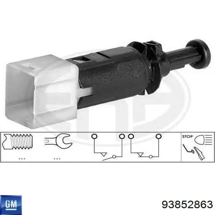 Sensor de ativação do sinal de parada 93852863 General Motors