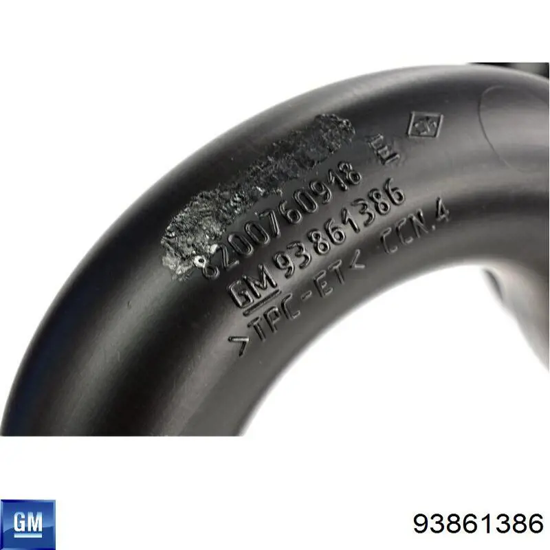 93861386 General Motors Cano derivado de ar, saída de turbina (supercompressão)