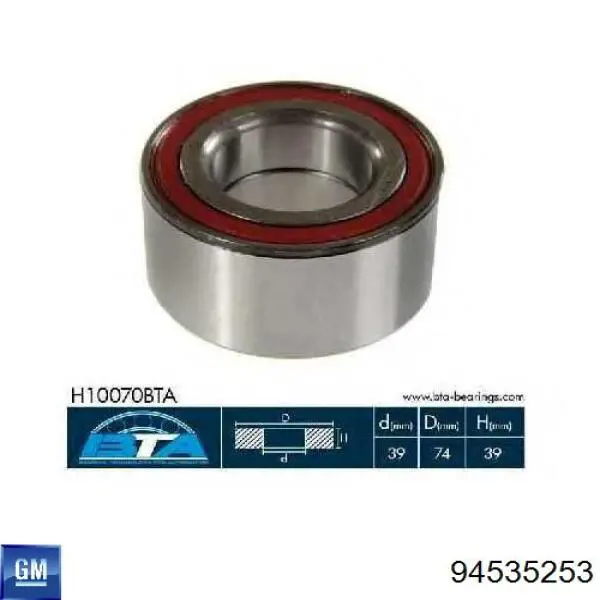 Compre 94535253 General Motors Rolamento de cubo dianteiro