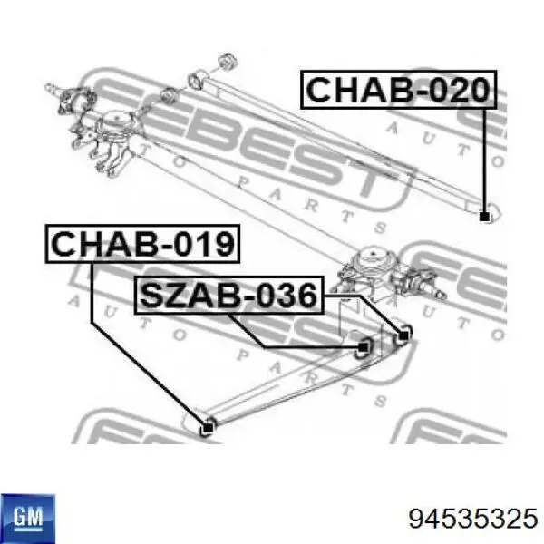 94535325 General Motors Amortecedor traseiro