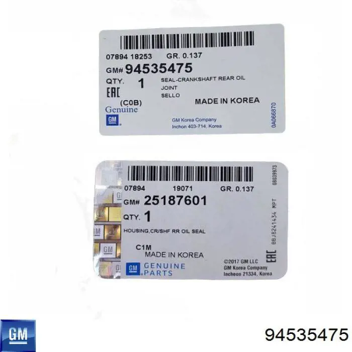 Compre 94535475 General Motors Vedação traseira de cambota de motor