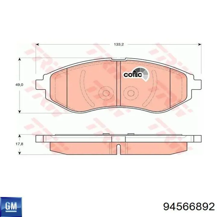 Compre 94566892 General Motors Sapatas do freio dianteiras de disco