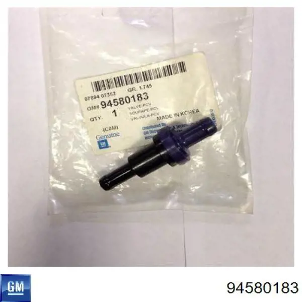 94580183 General Motors Válvula PCV de ventilação dos gases de cárter